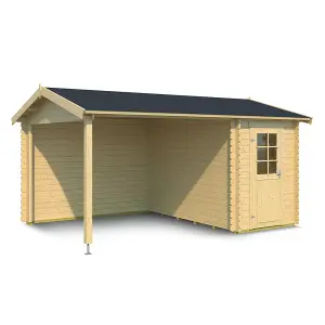 Lasita Osland Wibo Log Cabin with Veranda - 4.25m x 3m - Patio Canopy Area