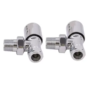 Right Radiators Radiator Valve 15mm Manual Angled Valves One Pair Chrome