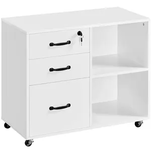 203.2cm Wide 3 -Drawer Mobile File Cabinet White