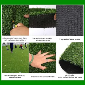 Wadan 4m x 1m Green Artificial Grass Roll - 30mm Pile Height - Premium Quality Natural Looking Artificial Grass