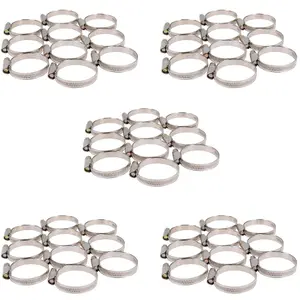 Jubilee Hose Pipe Clamps Clips Air Water Fuel Gas 50pc Stainless Steel 25 to 40mm