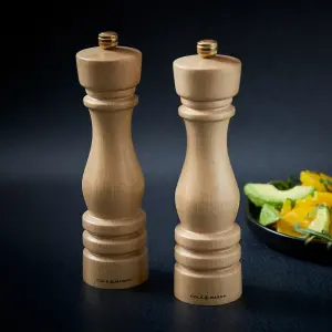 Cole & Mason London Beech Wood Salt & Pepper Mill Set 220mm