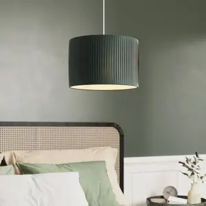 GoodHome Louth Dark green Round Lamp shade (D)30cm