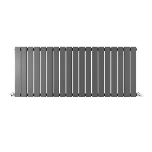 Anthracite Flat Tube 600x1444mm Horizontal Single Panel Heated Towel Radiator