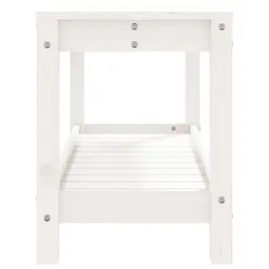 Berkfield Garden Bench White 82.5x35x45 cm Solid Wood Pine