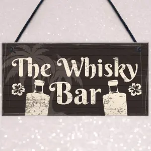 Red Ocean The Whisky Bar Rustic Sign Pub Hotel Home Bar Man Cave Shed Garage Hanging Wall Plaque Birthday Gifts