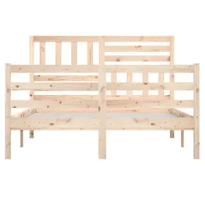 Berkfield Bed Frame Solid Wood 135x190 cm 4FT6 Double