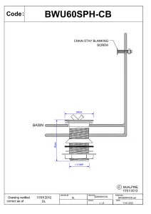 McAlpine BWU60SPH-CB 1.25" Chrome Plated Brass Basin Waste - Backnut Model 60mm Flange x 3.5" Tail with Swivel Handle Plug