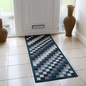 JVL Mega Machine Washable Doormat and Runner, Pixels