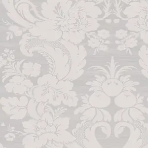 Laura Ashley Martigues Moonbeam Damask Smooth Wallpaper Sample