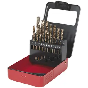 19 Piece Fully Ground HSS Cobalt Drill Bit Set - 1mm to 10mm - Split Point Tip