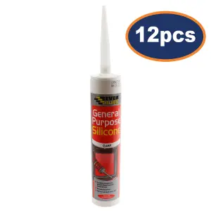 Everbuild 280ml General Purpose Silicone Clear Adhesive Sealant Caulk Anti-Mould