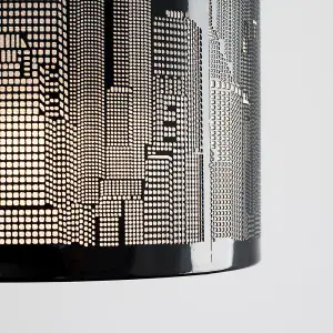 ValueLights Modern Gloss Black New York Skyline Ceiling Pendant Shade