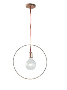 Luminosa FRIDA Wire Frame Pendant Ceiling Light Pink Gold 40cm