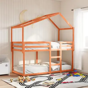 Berkfield Bunk Bed without Mattress Wax Brown 90x200 cm Solid Wood Pine