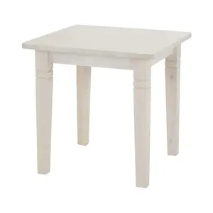 Pols Solid Wood Dining Table Stained and varnished white/White