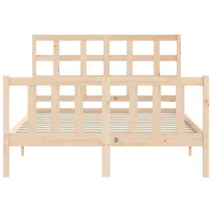 Berkfield Bed Frame with Headboard 140x190 cm Solid Wood