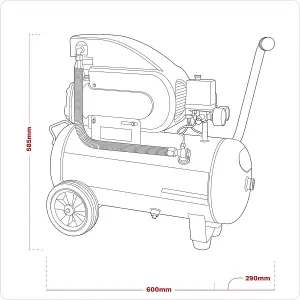 Sealey Air Compressor 24L Direct Drive 2hp SAC2420A