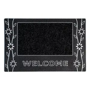 JVL Rico PVC Doormat 45x70cm - Flowers