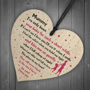 Mummy Gift From Baby New Mummy Gift Wooden Heart Mum Poem Gift From Daughter Son