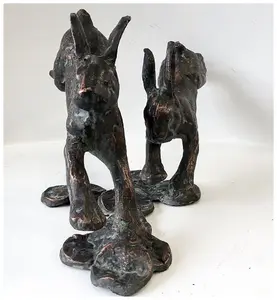 Running Rabbits Garden Sculpture Cast Iron Ornament