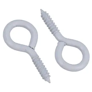 Screw Eye Hooks Fasteners Picture Curtain Hanger 8mm Hook 30mm Length 70pc