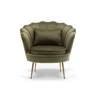 Velvet Sage Green Accent Chair