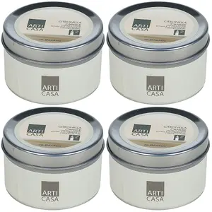 URBNLIVING 6cm Diameter Citronella Scented Candles Tins Fragranced Candle Outdoor Dining Set of 4