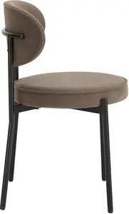 DUSK Mia Set Of 2 Dining Chairs - Matte Velvet - Taupe