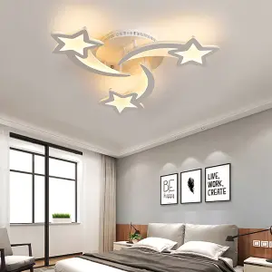 3 Head Childlike Shooting Stars LED Energy Efficient Flush Mount Ceiling Light Cartoon Decor Dimmable