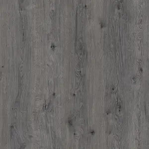 Anglo Flooring X FloorLabs, Oak Leeds, Dark Grey Wood Plank Oak Effect Laminate Flooring, 8mm, 1.85m²