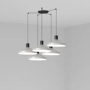 Luminosa Kombo Cluster Pendant Ceiling Light Grey, E27