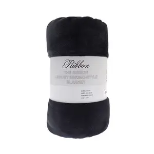 Ribbon Eskimo Style Polyester Dog Blanket Black (One Size)