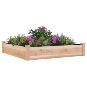 Berkfield Garden Raised Bed with Liner 120x120x25 cm Solid Wood Fir