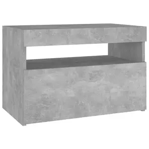 Berkfield TV Cabinet with LED Lights Concrete Grey 60x35x40 cm