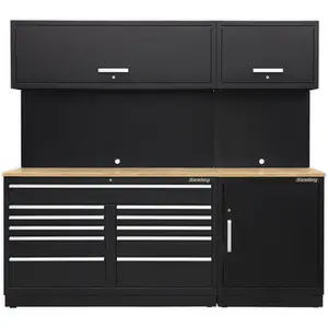 Versatile 2.3m Garage Storage Solution with Oak Worktop - Modular Units for Organized Spaces