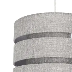 Inlight Dark Grey Woven effect Slubby Trio Light shade (D)33cm