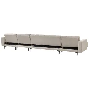 U-Shaped Sofa ALNES Beige 6 Seater Symmetrical