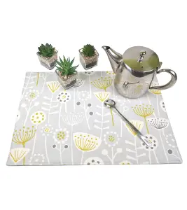 HANDMADE PLACEMATS - BERGEN FLORAL, GREY 43X29.5 CM SET OF 2