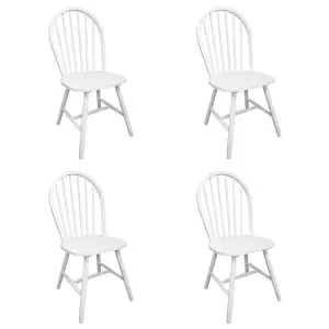 Berkfield Dining Chairs 4 pcs White Solid Rubber Wood