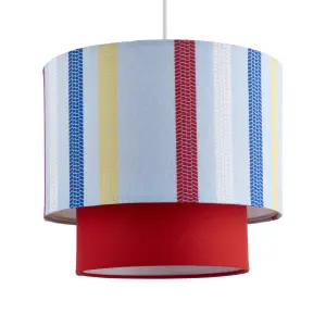 Printed Multicolour Stripe Light shade (D)25cm