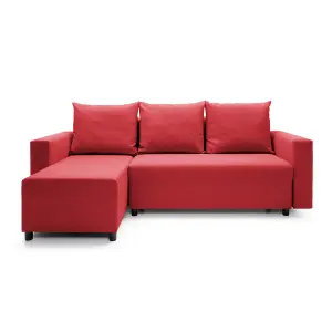 Oslo Reversible Corner Sofa Bed in Red