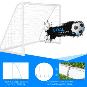 Costway Kids Junior Football Goal Portable Football Training Net Practice Game Target