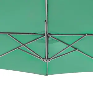 GardenKraft 14860 3m Green Outdoor Cantilever Banana Garden Parasol