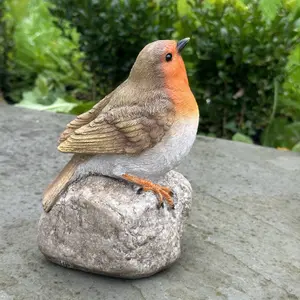 Remembrance Robin with 'When I Appear Your Loved Ones Are Near' sign memorial or grave ornament