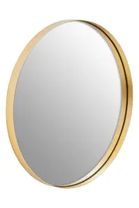 Interiors by Premier Easy To Install Medium Gold Finish Wall Mirror, Timeless Circular Shaped Mirror, Versatile Antique Mirror