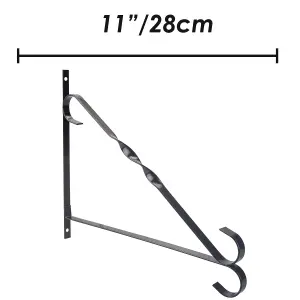 Hanging Basket Bracket 11 Inch with Screws Gardening Tools Accessories  28cm Black