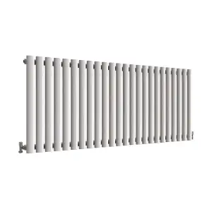 Horizontal White Single Oval Panel Radiator (H)600mm x (W)1416mm, 4964 BTU.