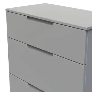 Milan Ready assembled Grey 3 Drawer Chest (H)875mm (W)740mm (D)390mm