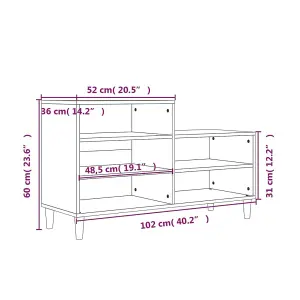 Berkfield Shoe Cabinet Black 102x36x60 cm Engineered Wood